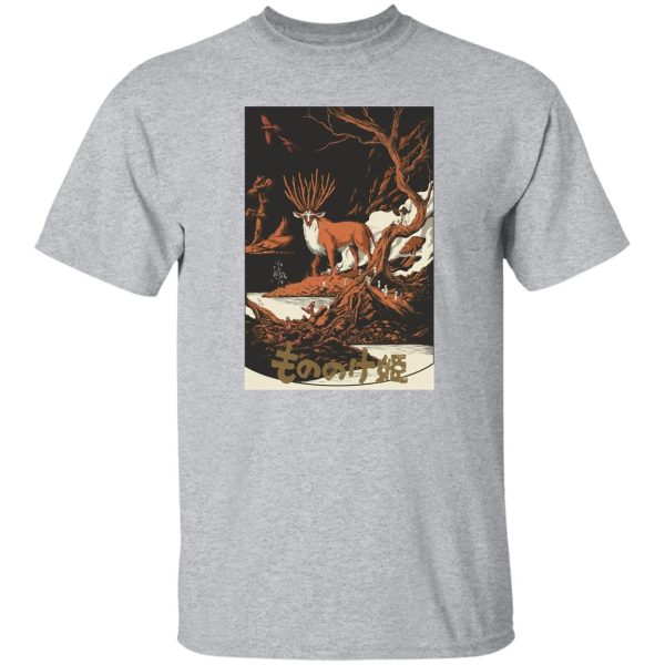 Characters In Princess Mononoke - Princess Mononoke – Shishigami by the River T Shirt-Characters In Princess Mononoke