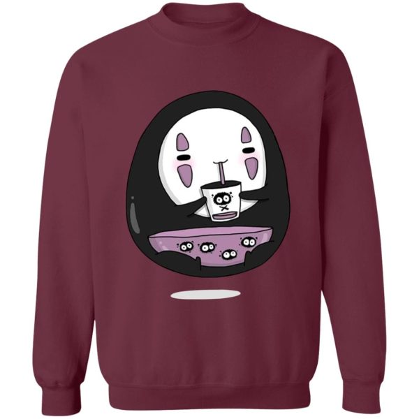 Spirited Away Free - Cute No Face Kaonashi Drinking Tea Sweatshirt-Apparel, kaonashi, no face, Spirited Away, Spirited Away Free, Sweatshirt