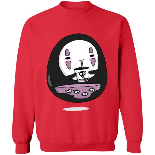 Spirited Away Free - Cute No Face Kaonashi Drinking Tea Sweatshirt-Apparel, kaonashi, no face, Spirited Away, Spirited Away Free, Sweatshirt