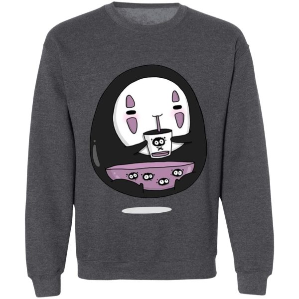 Spirited Away Free - Cute No Face Kaonashi Drinking Tea Sweatshirt-Apparel, kaonashi, no face, Spirited Away, Spirited Away Free, Sweatshirt