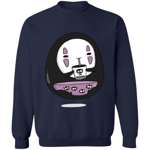 Spirited Away Free - Cute No Face Kaonashi Drinking Tea Sweatshirt-Apparel, kaonashi, no face, Spirited Away, Spirited Away Free, Sweatshirt