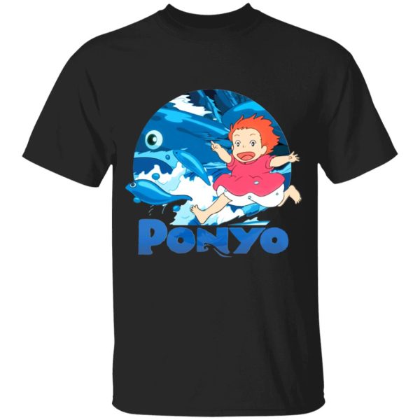 Ponyo English Movie - Ghibli Studio Ponyo On The Waves T Shirt for Kid-Ponyo English Movie