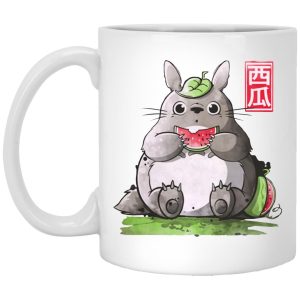 Japanese Totoro Plush - Totoro and Watermelon Mug-House Decor, Japanese Totoro Plush, Mug, My Neighbor Totoro