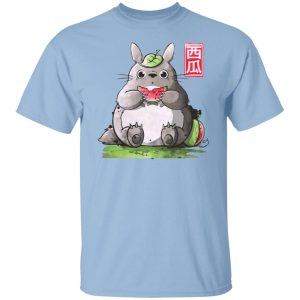 Cat Bus Totoro - Totoro and Watermelon T Shirt-Apparel, Cat Bus Totoro, My Neighbor Totoro, Tshirt