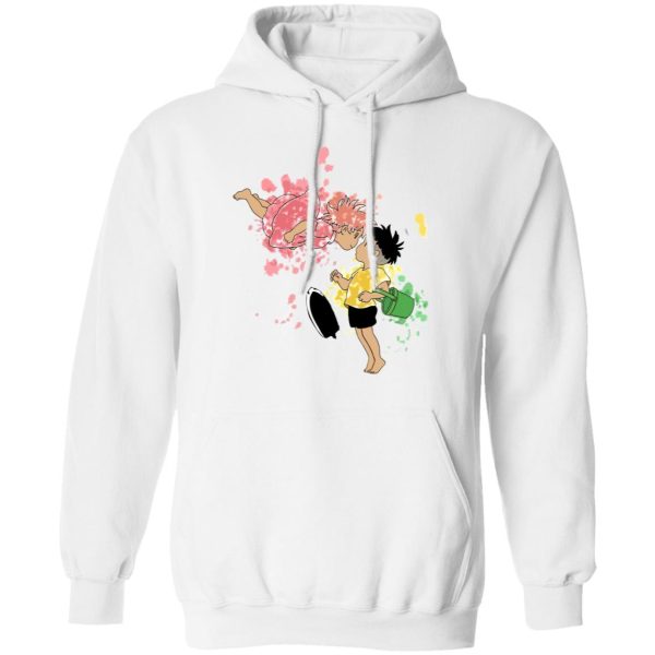 Ponyo Lisa - Ponyo and Sosuke Colorful Hoodie Unisex-Apparel, Hoodie, ponyo, Ponyo Lisa