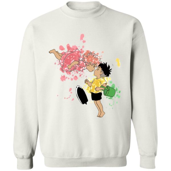 Ponyo Tattoo - Ponyo and Sosuke Colorful Sweatshirt Unisex-Apparel, ponyo, Ponyo Tattoo, Sweatshirt