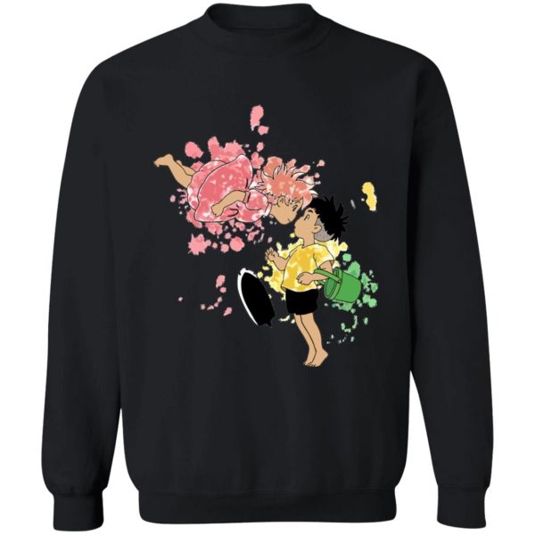 Ponyo Tattoo - Ponyo and Sosuke Colorful Sweatshirt Unisex-Apparel, ponyo, Ponyo Tattoo, Sweatshirt