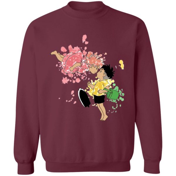 Ponyo Tattoo - Ponyo and Sosuke Colorful Sweatshirt Unisex-Apparel, ponyo, Ponyo Tattoo, Sweatshirt