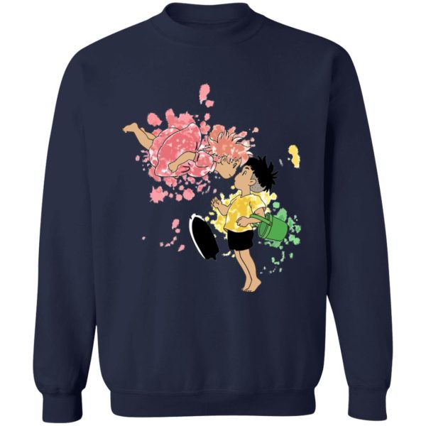 Ponyo Tattoo - Ponyo and Sosuke Colorful Sweatshirt Unisex-Apparel, ponyo, Ponyo Tattoo, Sweatshirt