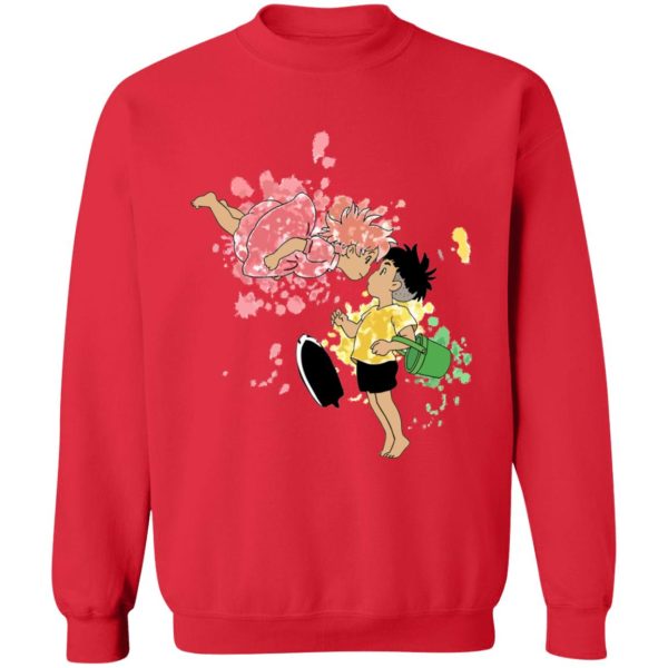 Ponyo Tattoo - Ponyo and Sosuke Colorful Sweatshirt Unisex-Apparel, ponyo, Ponyo Tattoo, Sweatshirt