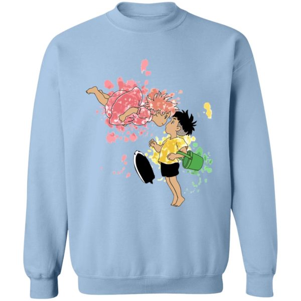 Ponyo Tattoo - Ponyo and Sosuke Colorful Sweatshirt Unisex-Apparel, ponyo, Ponyo Tattoo, Sweatshirt