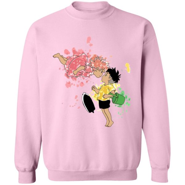 Ponyo Tattoo - Ponyo and Sosuke Colorful Sweatshirt Unisex-Apparel, ponyo, Ponyo Tattoo, Sweatshirt