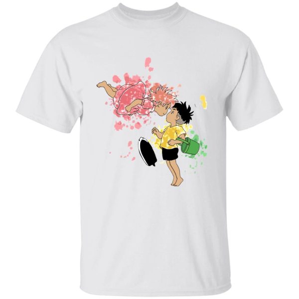 Ponyo Japanese - Ponyo and Sosuke Colorful T Shirt Unisex-Apparel, ponyo, Ponyo Japanese, Tshirt