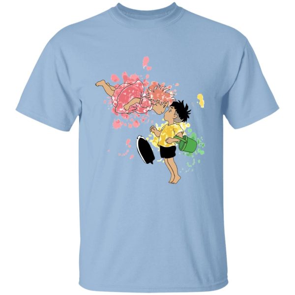 Ponyo Japanese - Ponyo and Sosuke Colorful T Shirt Unisex-Apparel, ponyo, Ponyo Japanese, Tshirt