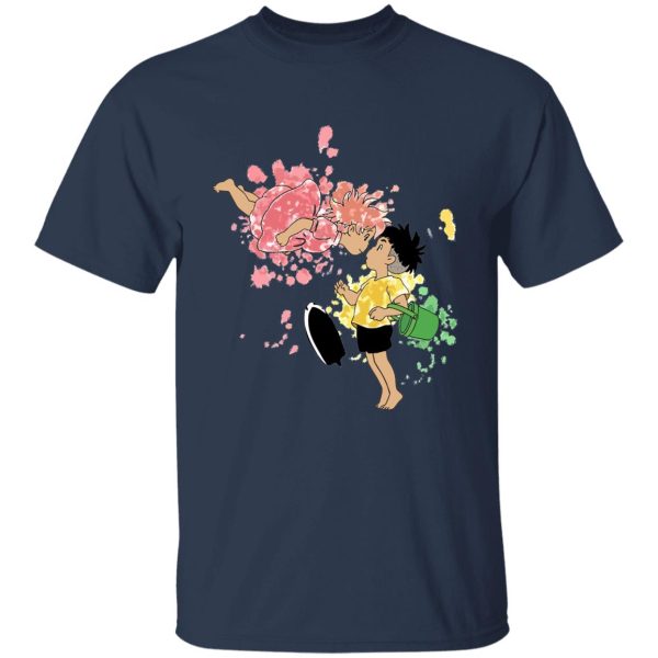 Ponyo Japanese - Ponyo and Sosuke Colorful T Shirt Unisex-Apparel, ponyo, Ponyo Japanese, Tshirt