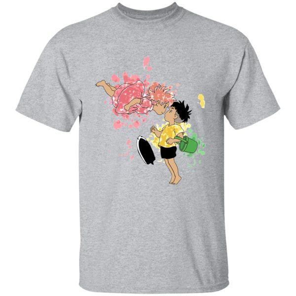 Ponyo Japanese - Ponyo and Sosuke Colorful T Shirt Unisex-Apparel, ponyo, Ponyo Japanese, Tshirt