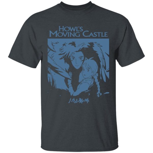 Howl's Moving Castle Poster - Howl’s Moving Castle Black & White T Shirt for Kid-Howl's Moving Castle Poster