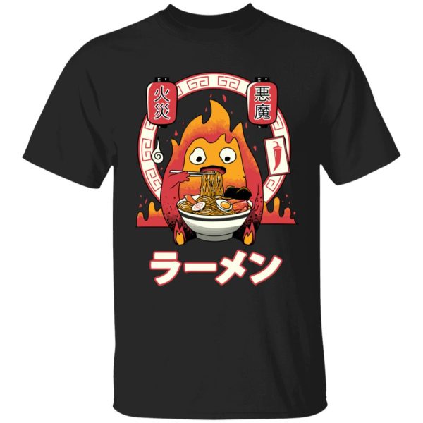 Howl's Moving Castle Piano - Howl’s Moving Castle – Calcifer Loves Ramen T Shirt for Kid-Howl's Moving Castle Piano