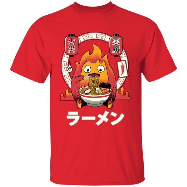 Howl's Moving Castle Piano - Howl’s Moving Castle – Calcifer Loves Ramen T Shirt for Kid-Howl's Moving Castle Piano