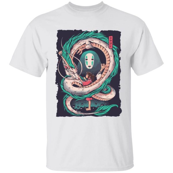 Spirited Away Cinema - Spirited Away – Haku Dragon with Sen and No Face T Shirt for Kid-Spirited Away Cinema