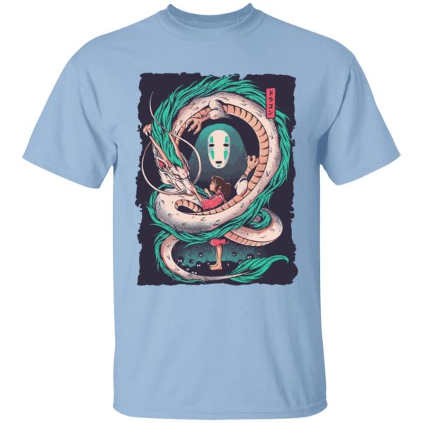 Spirited Away Cinema - Spirited Away – Haku Dragon with Sen and No Face T Shirt for Kid-Spirited Away Cinema