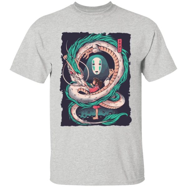 Spirited Away Cinema - Spirited Away – Haku Dragon with Sen and No Face T Shirt for Kid-Spirited Away Cinema