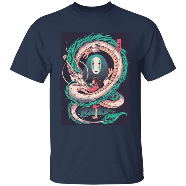 Spirited Away Cinema - Spirited Away – Haku Dragon with Sen and No Face T Shirt for Kid-Spirited Away Cinema