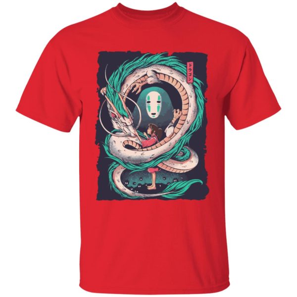 Spirited Away Cinema - Spirited Away – Haku Dragon with Sen and No Face T Shirt for Kid-Spirited Away Cinema