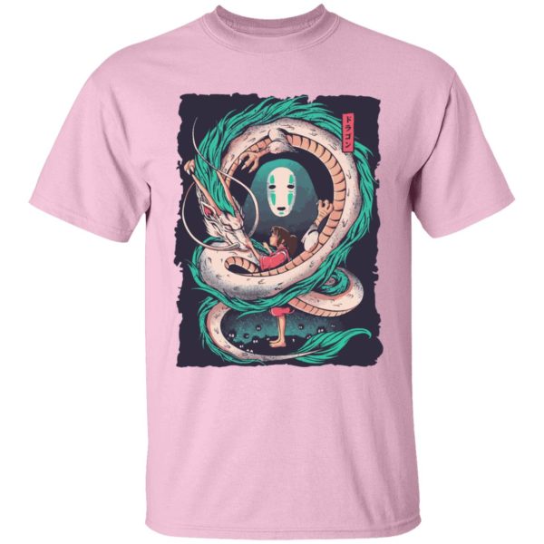 Spirited Away Cinema - Spirited Away – Haku Dragon with Sen and No Face T Shirt for Kid-Spirited Away Cinema