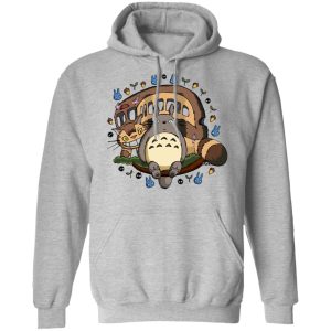 Totoro Hoodie - Totoro and the Catbus Hoodie-Apparel, Hoodie, My Neighbor Totoro, Totoro Hoodie