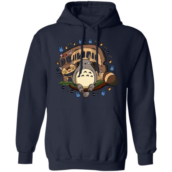 Totoro Hoodie - Totoro and the Catbus Hoodie-Apparel, Hoodie, My Neighbor Totoro, Totoro Hoodie