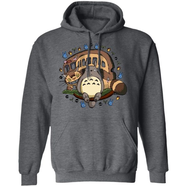 Totoro Hoodie - Totoro and the Catbus Hoodie-Apparel, Hoodie, My Neighbor Totoro, Totoro Hoodie