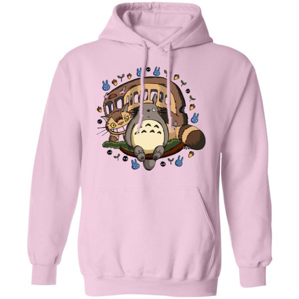 Totoro Hoodie - Totoro and the Catbus Hoodie-Apparel, Hoodie, My Neighbor Totoro, Totoro Hoodie