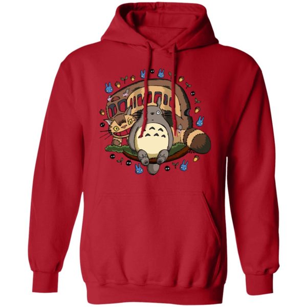 Totoro Hoodie - Totoro and the Catbus Hoodie-Apparel, Hoodie, My Neighbor Totoro, Totoro Hoodie