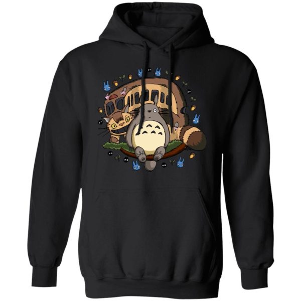 Totoro Hoodie - Totoro and the Catbus Hoodie-Apparel, Hoodie, My Neighbor Totoro, Totoro Hoodie