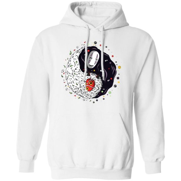 Spirited Away Haku Dragon - Princess Mononoke And Kaonashi Ying Yang Hoodie-Apparel, Hoodie, kaonashi, no face, princess mononoke, Spirited Away, Spirited Away Haku Dragon