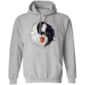 Spirited Away Haku Dragon - Princess Mononoke And Kaonashi Ying Yang Hoodie-Apparel, Hoodie, kaonashi, no face, princess mononoke, Spirited Away, Spirited Away Haku Dragon