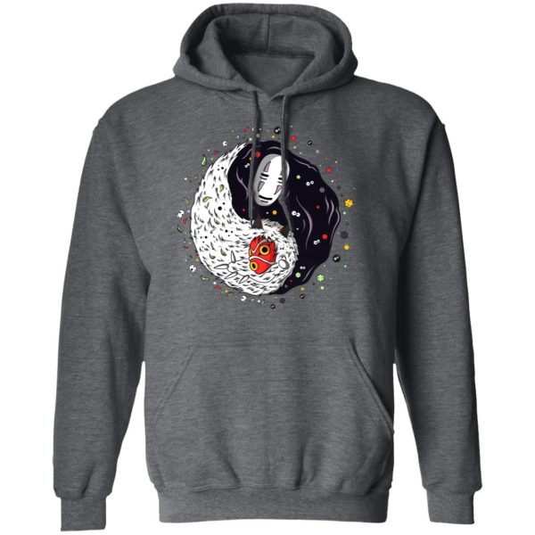 Spirited Away Haku Dragon - Princess Mononoke And Kaonashi Ying Yang Hoodie-Apparel, Hoodie, kaonashi, no face, princess mononoke, Spirited Away, Spirited Away Haku Dragon