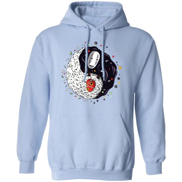 Spirited Away Haku Dragon - Princess Mononoke And Kaonashi Ying Yang Hoodie-Apparel, Hoodie, kaonashi, no face, princess mononoke, Spirited Away, Spirited Away Haku Dragon