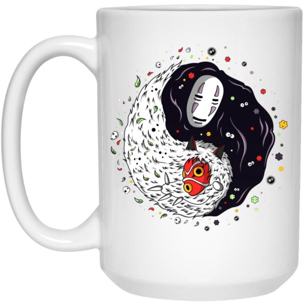 Spirited Away In Theaters - Princess Mononoke And Kaonashi Ying Yang Mug-House Decor, Mug, princess mononoke, Spirited Away, Spirited Away In Theaters