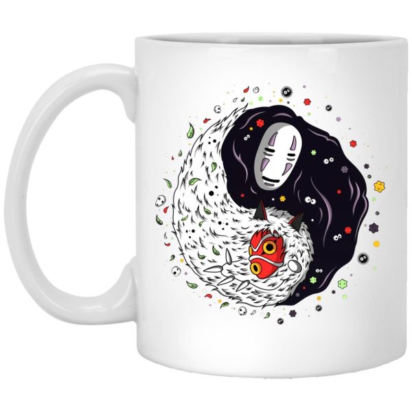 Spirited Away In Theaters - Princess Mononoke And Kaonashi Ying Yang Mug-House Decor, Mug, princess mononoke, Spirited Away, Spirited Away In Theaters