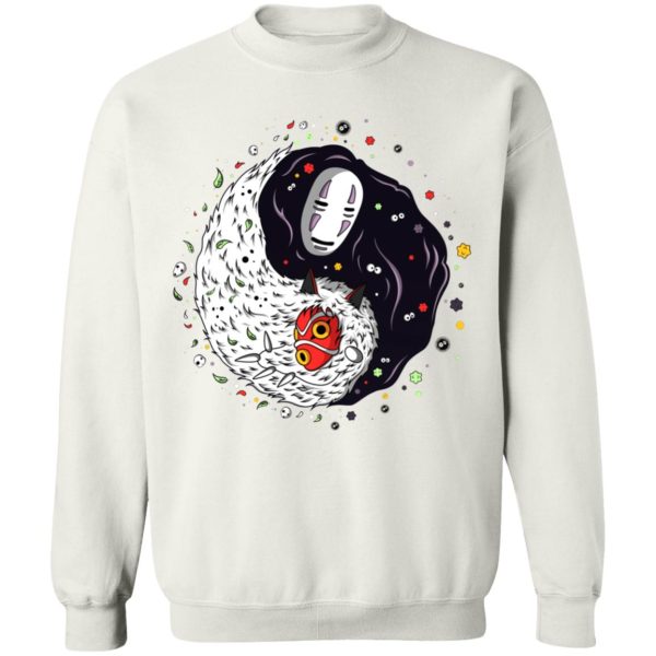 Spirited Away Live' - Princess Mononoke And Kaonashi Ying Yang Sweatshirt-Apparel, kaonashi, no face, princess mononoke, Spirited Away, Spirited Away Live, Sweatshirt