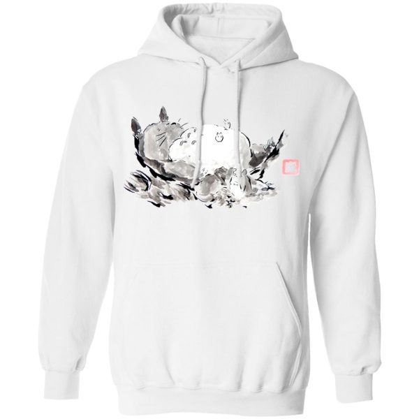 Totoro Hoodie - Sleeping Totoro ink Painting Hoodie-Apparel, Hoodie, My Neighbor Totoro, Totoro Hoodie