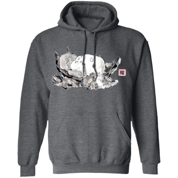 Totoro Hoodie - Sleeping Totoro ink Painting Hoodie-Apparel, Hoodie, My Neighbor Totoro, Totoro Hoodie