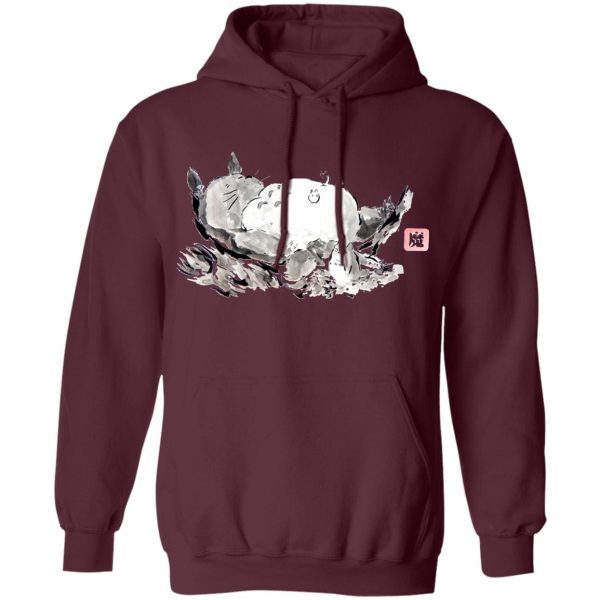 Totoro Hoodie - Sleeping Totoro ink Painting Hoodie-Apparel, Hoodie, My Neighbor Totoro, Totoro Hoodie