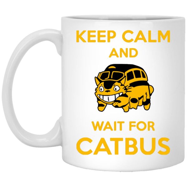 Totoro Sun Shade Cat Bus - My Neighbor Totoro Keep Calm and Wait for Cat Bus Mug-House Decor, Mug, My Neighbor Totoro, Totoro Sun Shade Cat Bus