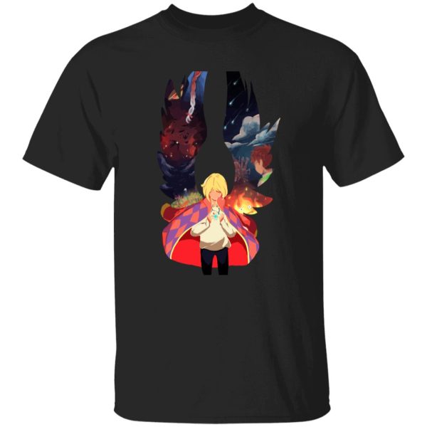 Howl's Moving Castle Film - Howl and Colorful Wings T Shirt-Apparel, Howl's Moving Castle, Howl's Moving Castle Film, Tshirt