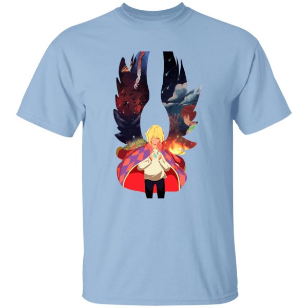 Howl's Moving Castle Film - Howl and Colorful Wings T Shirt-Apparel, Howl's Moving Castle, Howl's Moving Castle Film, Tshirt