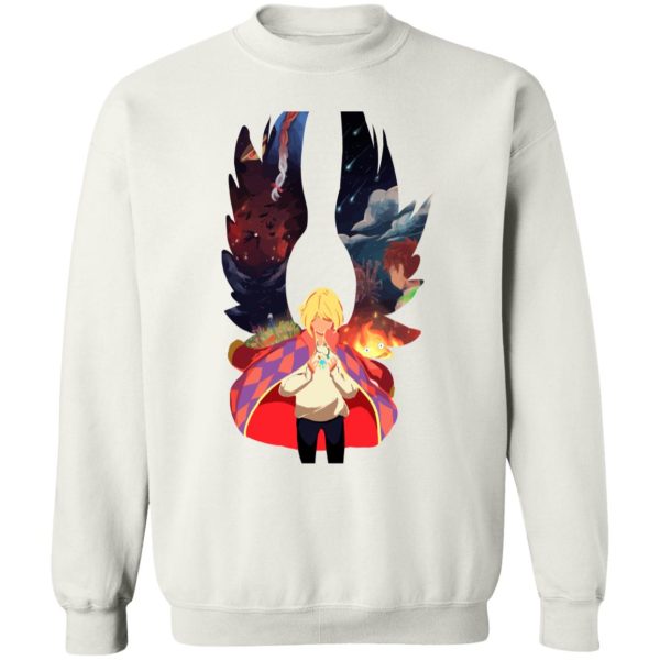 Howl's Moving Castle Wallpaper - Howl and Colorful Wings Sweatshirt-Apparel, Howl's Moving Castle, Howl's Moving Castle Wallpaper, Sweatshirt