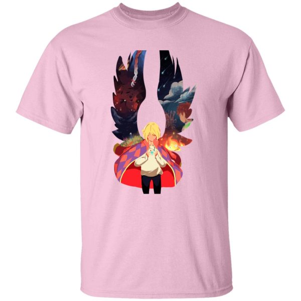 Howl's Moving Castle Film - Howl and Colorful Wings T Shirt-Apparel, Howl's Moving Castle, Howl's Moving Castle Film, Tshirt